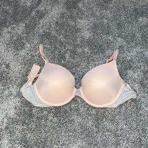 Light pink and grey push up bra